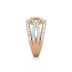 1 CT.Round Natural Diamond Two Tone Ring