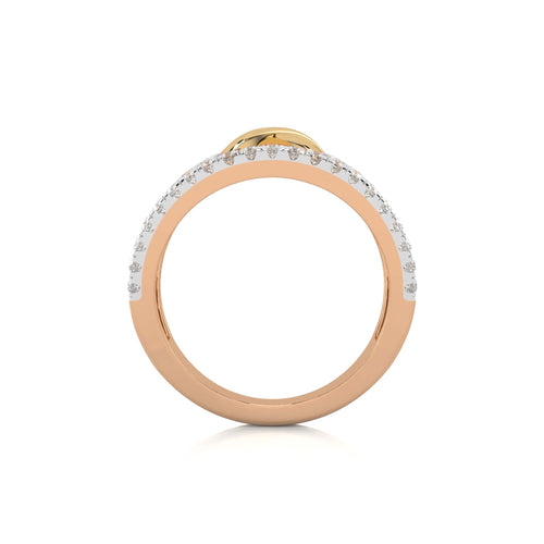 1 CT.Round Lab Created Diamond Two Tone Ring