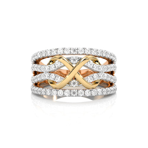 1 CT.Round Natural Diamond Two Tone Ring