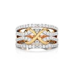 1 CT.Round Natural Diamond Two Tone Ring