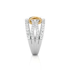 1 CT.Round Lab Created Diamond Two Tone Ring