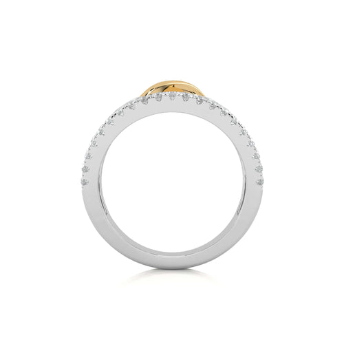 1 CT.Round Natural Diamond Two Tone Ring