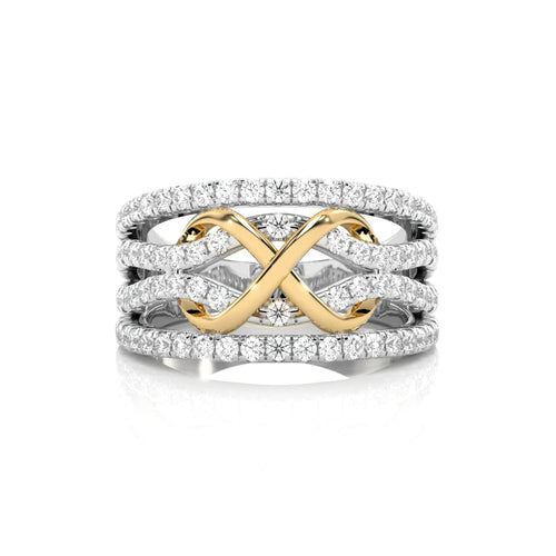 1 CT.Round Natural Diamond Two Tone Ring