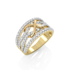 1 CT.Round Natural Diamond Two Tone Ring