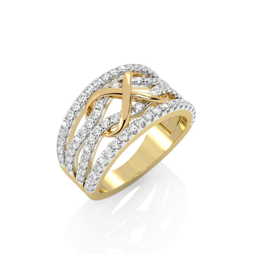 1 CT.Round Natural Diamond Two Tone Ring