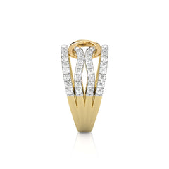 1 CT.Round Natural Diamond Two Tone Ring