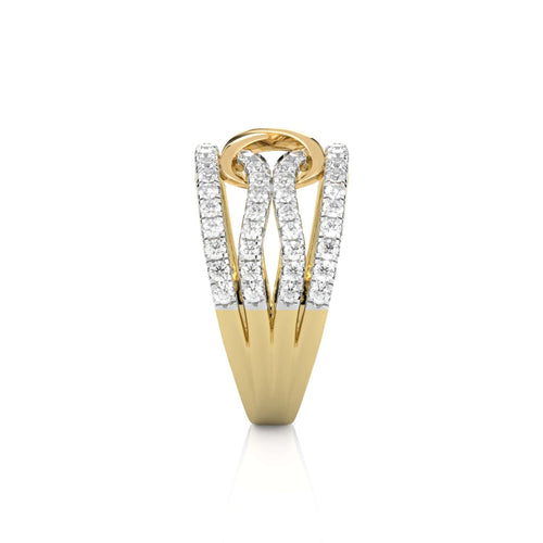 1 CT.Round Natural Diamond Two Tone Ring