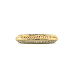 1/4 CT. Knife Edge Round Natural Diamond Two tone Wedding Band