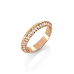 1/4 CT. Knife Edge Round Natural Diamond Two tone Wedding Band
