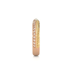 1/4 CT. Knife Edge Round Natural Diamond Two tone Wedding Band