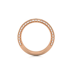 1/4 CT. Knife Edge Round Natural Diamond Two tone Wedding Band