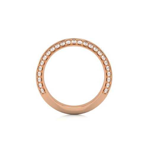 1/4 CT. Knife Edge Round Natural Diamond Two tone Wedding Band