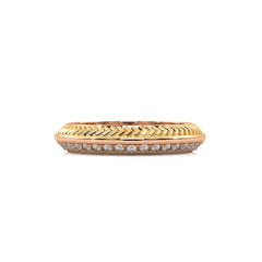 1/4 CT. Knife Edge Round Natural Diamond Two tone Wedding Band