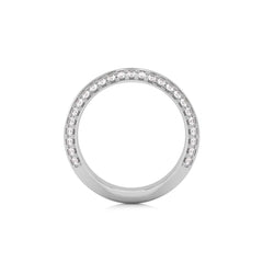 1/4 CT. Knife Edge Round Natural Diamond Two tone Wedding Band