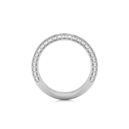 1/4 CT. Knife Edge Round Natural Diamond Two tone Wedding Band