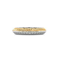 1/4 CT. Knife Edge Round Natural Diamond Two tone Wedding Band