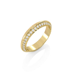 1/4 CT. Knife Edge Round Natural Diamond Two tone Wedding Band