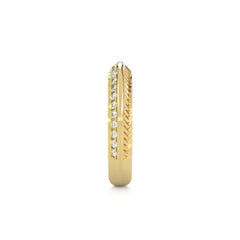 1/4 CT. Knife Edge Round Natural Diamond Two tone Wedding Band