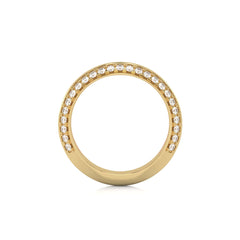 1/4 CT. Knife Edge Round Natural Diamond Two tone Wedding Band