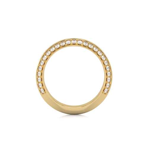 1/4 CT. Knife Edge Round Natural Diamond Two tone Wedding Band