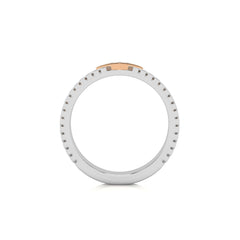 Two-Tone Round Natural Diamond Ring with Diamond Accent
