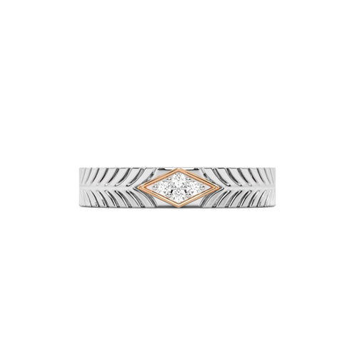 Two-Tone Round Natural Diamond Ring with Diamond Accent