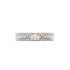 Two-Tone Round Lab Created Diamond Ring with Diamond Accent