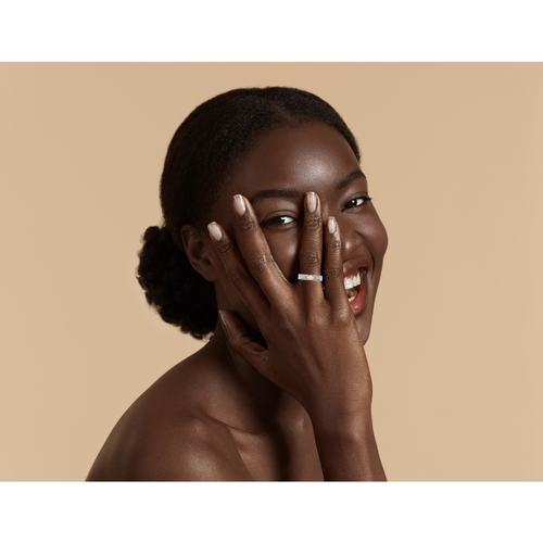 Two-Tone Round Natural Diamond Ring with Diamond Accent