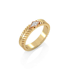 Two-Tone Round Natural Diamond Ring with Diamond Accent