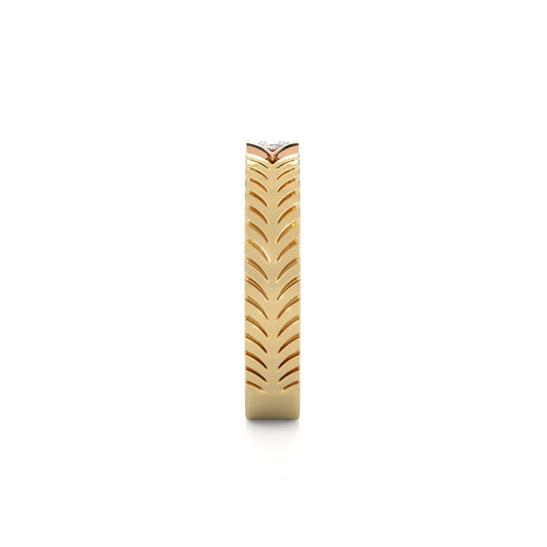 Two-Tone Round Natural Diamond Ring with Diamond Accent