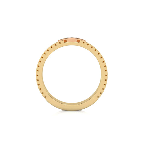 Two-Tone Round Natural Diamond Ring with Diamond Accent