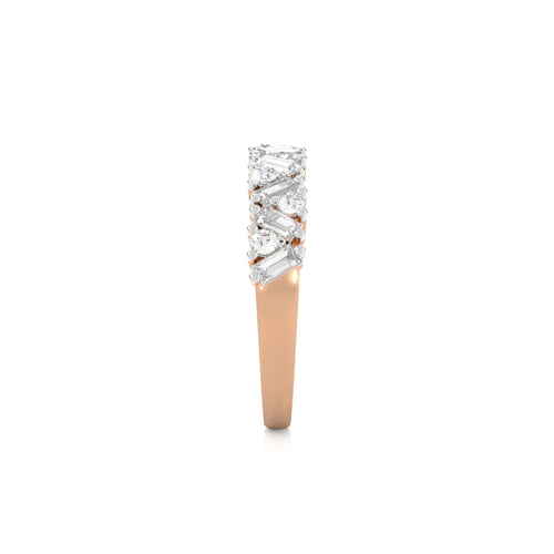 5/8 CT. Round and Baguette Natural Diamond Cocktail Ring