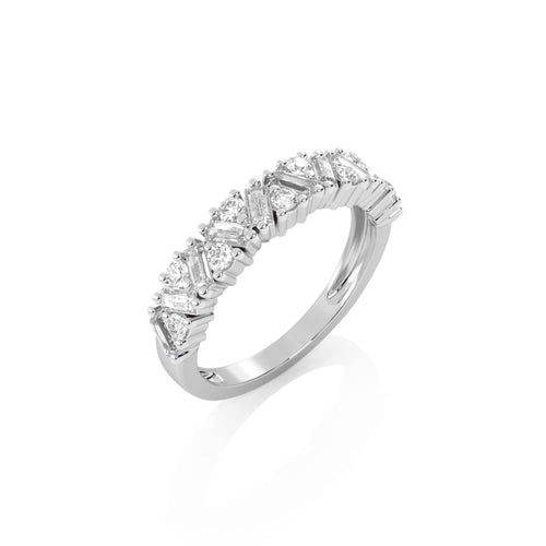 5/8 CT. Round and Baguette Natural Diamond Cocktail Ring