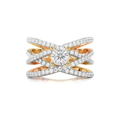 1 CT. Round Natural Diamond Criss Cross Ring