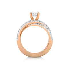 1 CT. Round Natural Diamond Criss Cross Ring