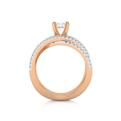 1 CT. Round Lab Created Diamond Criss Cross Ring