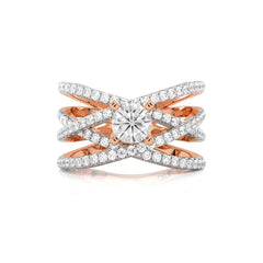 1 CT. Round Lab Created Diamond Criss Cross Ring