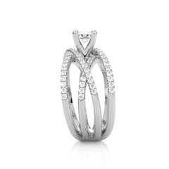 1 CT. Round Lab Created Diamond Criss Cross Ring