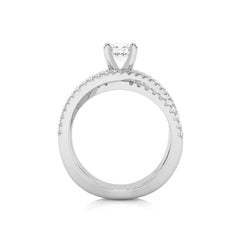 1 CT. Round Natural Diamond Criss Cross Ring