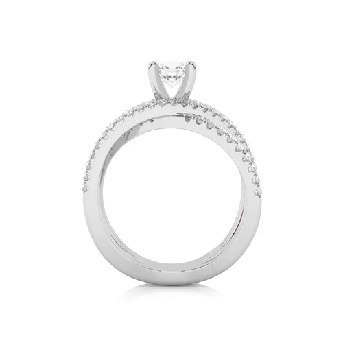 1 CT. Round Lab Created Diamond Criss Cross Ring