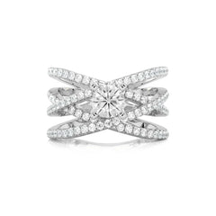 1 CT. Round Natural Diamond Criss Cross Ring