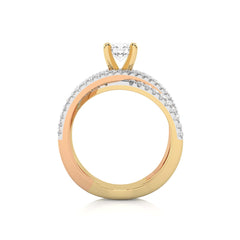 1 CT. Round Natural Diamond Criss Cross Ring
