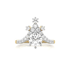 1 1/2 CT. Round Natural Diamond Chevron Ring