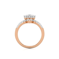 1 1/2 CT. Round Natural Diamond Chevron Ring