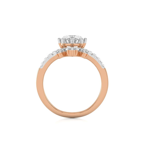 1 1/2 CT. Round Natural Diamond Chevron Ring