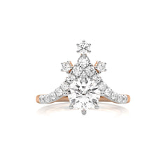 1 1/2 CT. Round Natural Diamond Chevron Ring