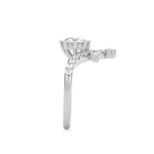 1 1/2 CT. Round Natural Diamond Chevron Ring