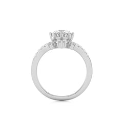 1 1/2 CT. Round Natural Diamond Chevron Ring