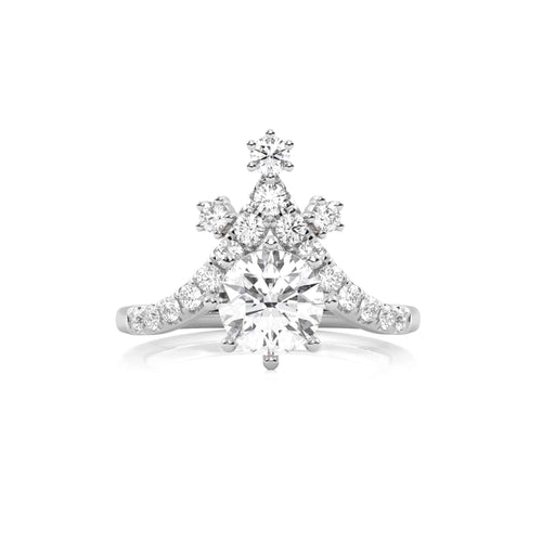 1 1/2 CT. Round Natural Diamond Chevron Ring