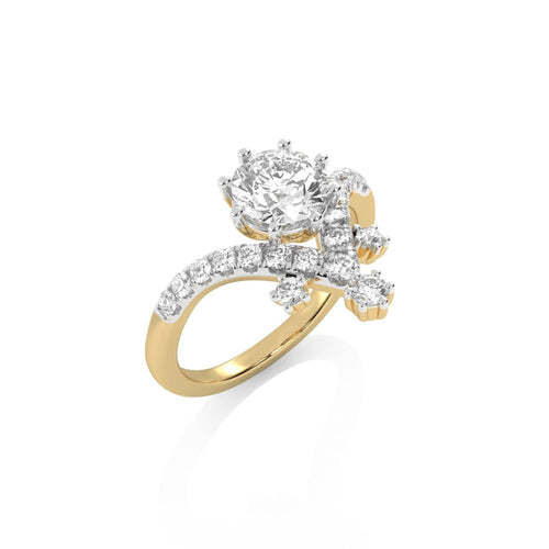 1 1/2 CT. Round Lab Created Diamond Chevron Ring